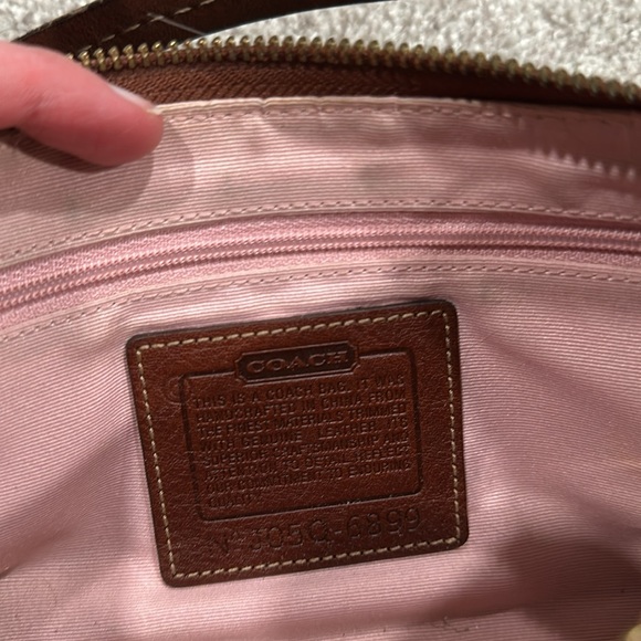 Rare Coach Signature Striped Suede Demi Bag Good Condition - Picture 5 of 5